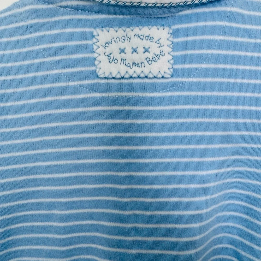 JoJo Maman Bebe Blue Boat Embroidered Sleepsuit 3-6M